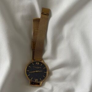 Olivia Burton Navy and Gold Mesh Watch 34mm
